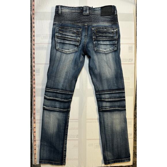 X-Ray Jeans Boys Size 12 Biker Moto Distressed Slim Fit Denim Pants – Blue Wash - Picture 6 of 7